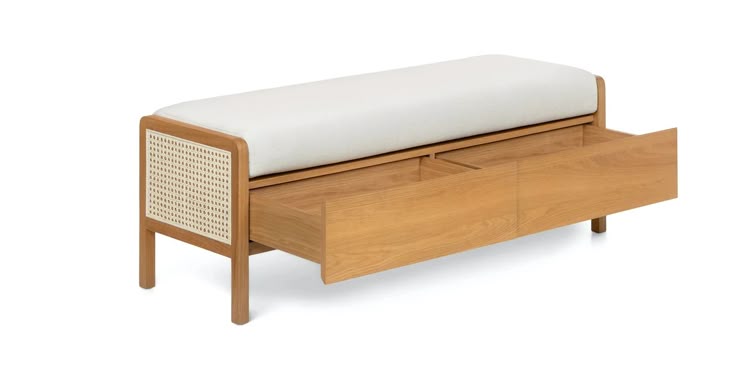 woven cane Bench