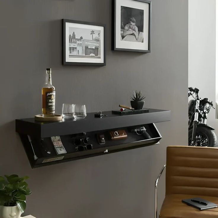 hidden wall shelf