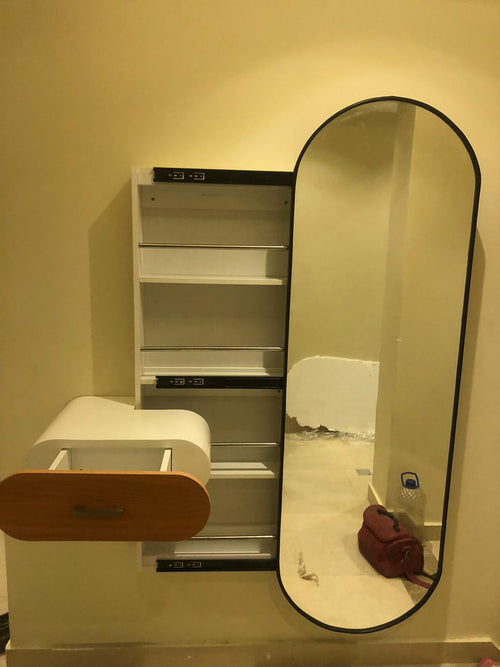 A Shoe cabinet with a commode