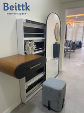 Load image into Gallery viewer, A shoe cabinet with a mirror
